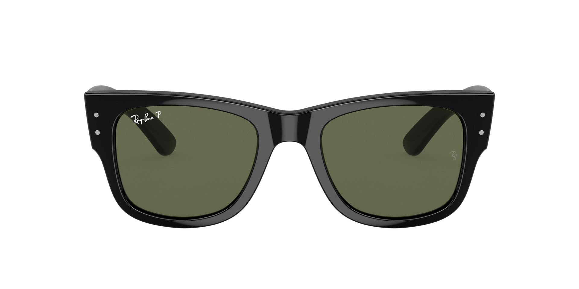 Ray-Ban RB0840s Mega Wayfarer Square Sunglasses, Black/Green
