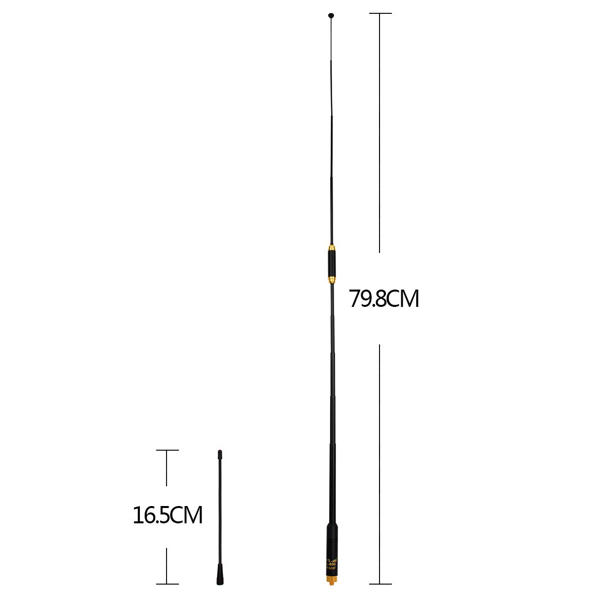 HYS SMA damska damska antena VHF/UHF 144/430 MHz chowana dwupasmowa wyjmowana i wymienna antena Ham do Baofeng Quansheng Wouxun 2-drożne radio