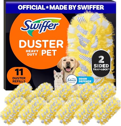 Image of Swiffer Pet Heavy Duty Dusters Refills, Multisurface 360 Dusters with Febreze Odor Defense, 11 Count
