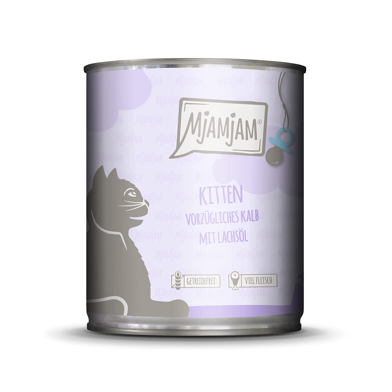 MjAMjAM Kitten vorzügliches Kalb mit Lachsöl 6x800 g (1 x 4800 g) & Premium Nassfutter für Katzen - Kitten saftiges Hühnchen mit Lachsöl - getreidefrei mit extra viel Fleisch, 6er Pack (6 x 200 g)