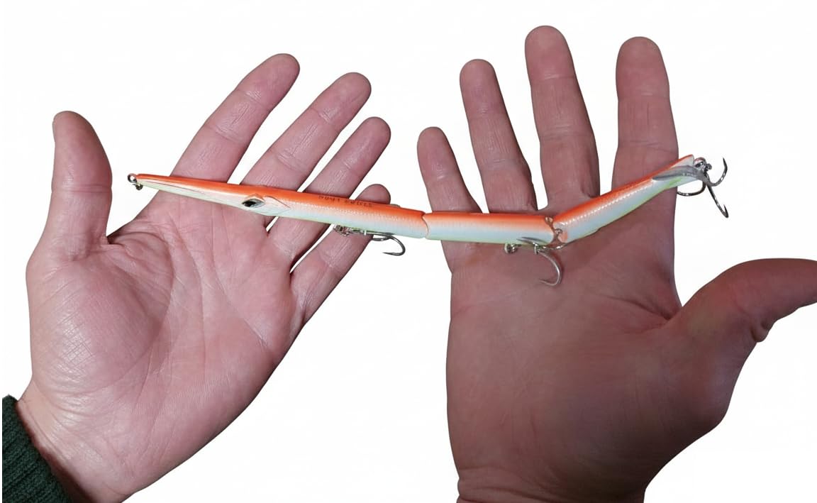 Kit 4 PZ Jointed Garfish 255 Esca Artificiale Aguglia Snodata Pesca Spinning Mare Serra Barracuda