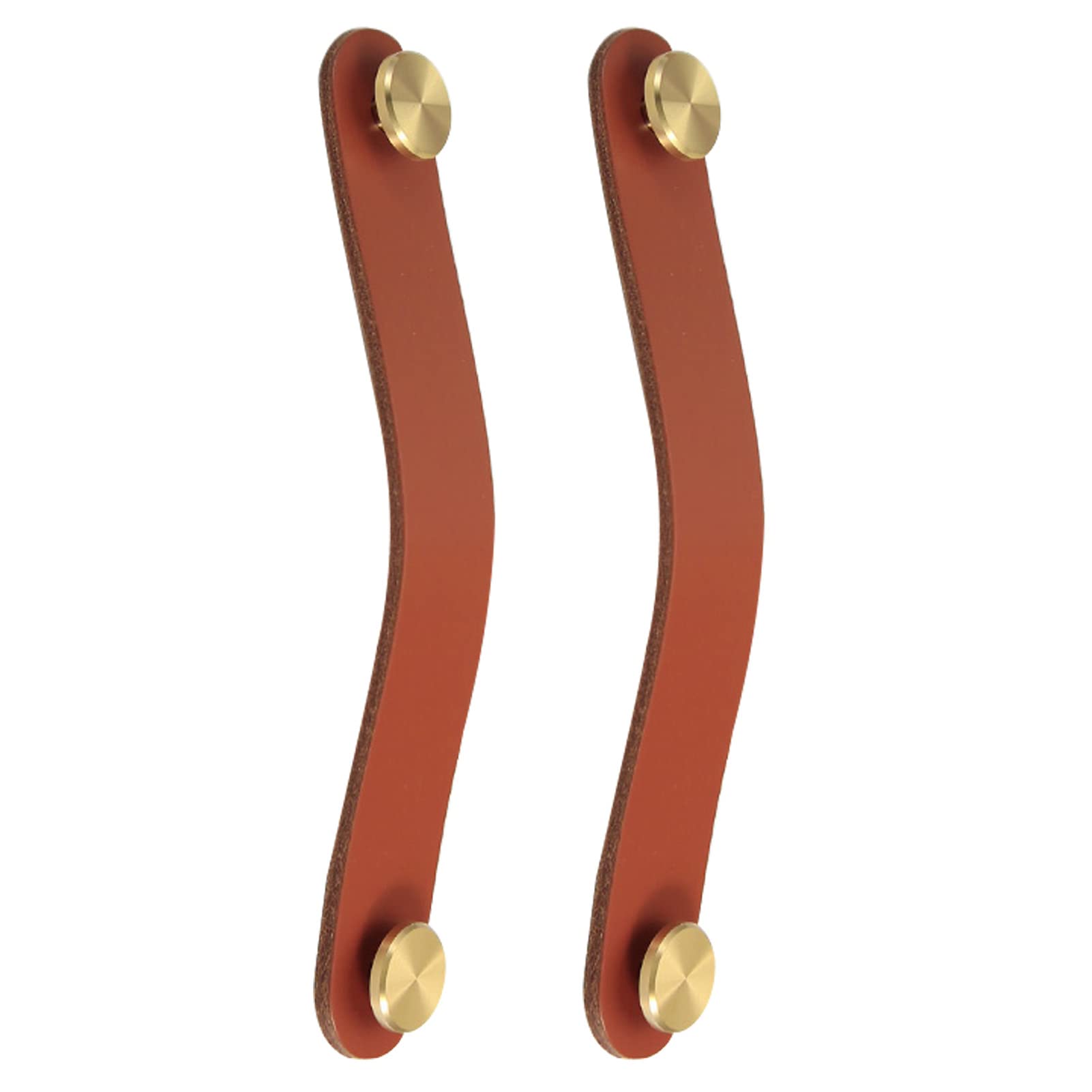 Opeximatun 4 Leather Drawer Handles, Leather Loop Cabinet Handles Multicolor Multiple Sizes 2 Pcs(,Hole Distance 96Mm)