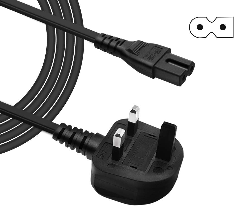 BERLS 5Ft 2 Prong Polarized Power Cord for Husqvarna Viking, Brother, Singer, White, Baby-Lock, Pfaff, Bernina, Sewing Machine AC Wall Cable