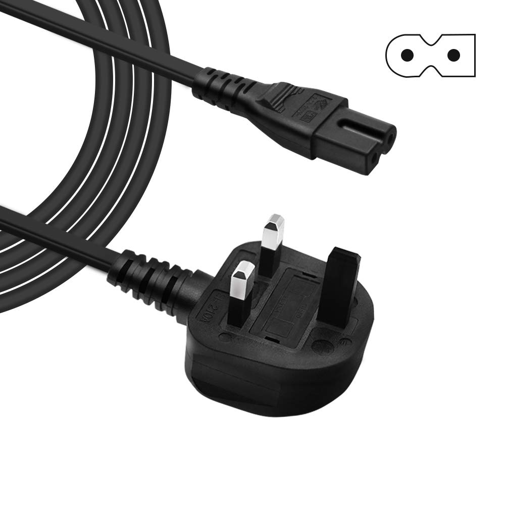 BERLS 5Ft 2 Prong Polarized Power Cord for Husqvarna Viking, Brother, Singer, White, Baby-Lock, Pfaff, Bernina, Sewing Machine AC Wall Cable