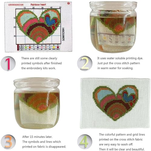 Image of Stamped Cross Stitch Kits Full Range of DIY Needlepoint for Adult Beginners Pattern, for Gift and Home Decor 14CT 2 Strands Kitten and Sewing Machine,15x12.2 inch