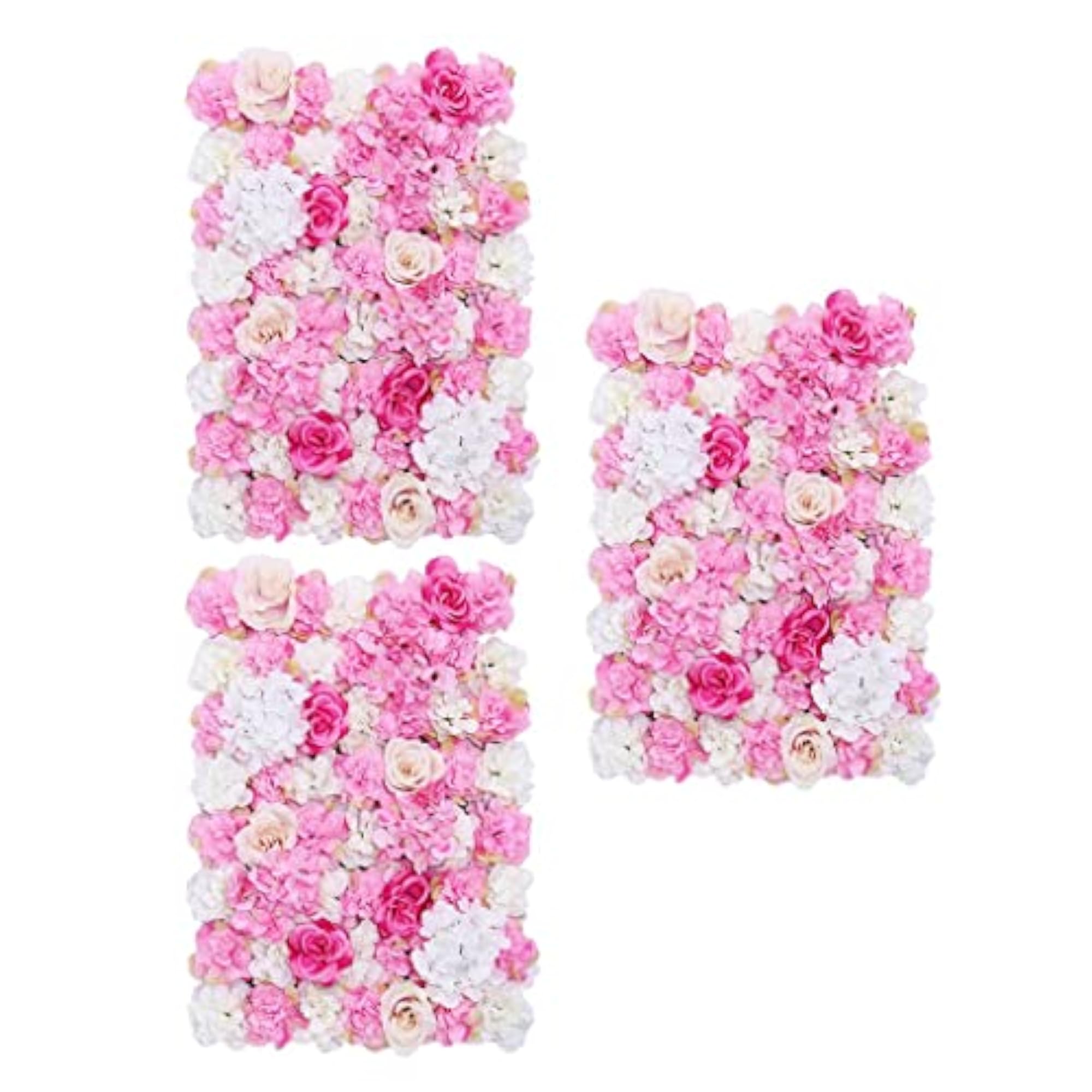 3 Pieces Artificial Flower Wall Panels Wedding Decor
