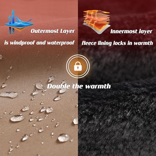 Mens Skiing Jackets Winter Waterproof Snow Jackets Fleece Lined Insulated Heavy Parka Jackets Coats with Hoode - Image 5