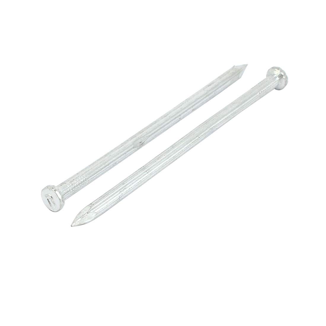 Aexit 4-inch Length Fastener Carbon Steel Point Tip Wall Cement Nail Silver Tone 20pcs Model:23as579qo76