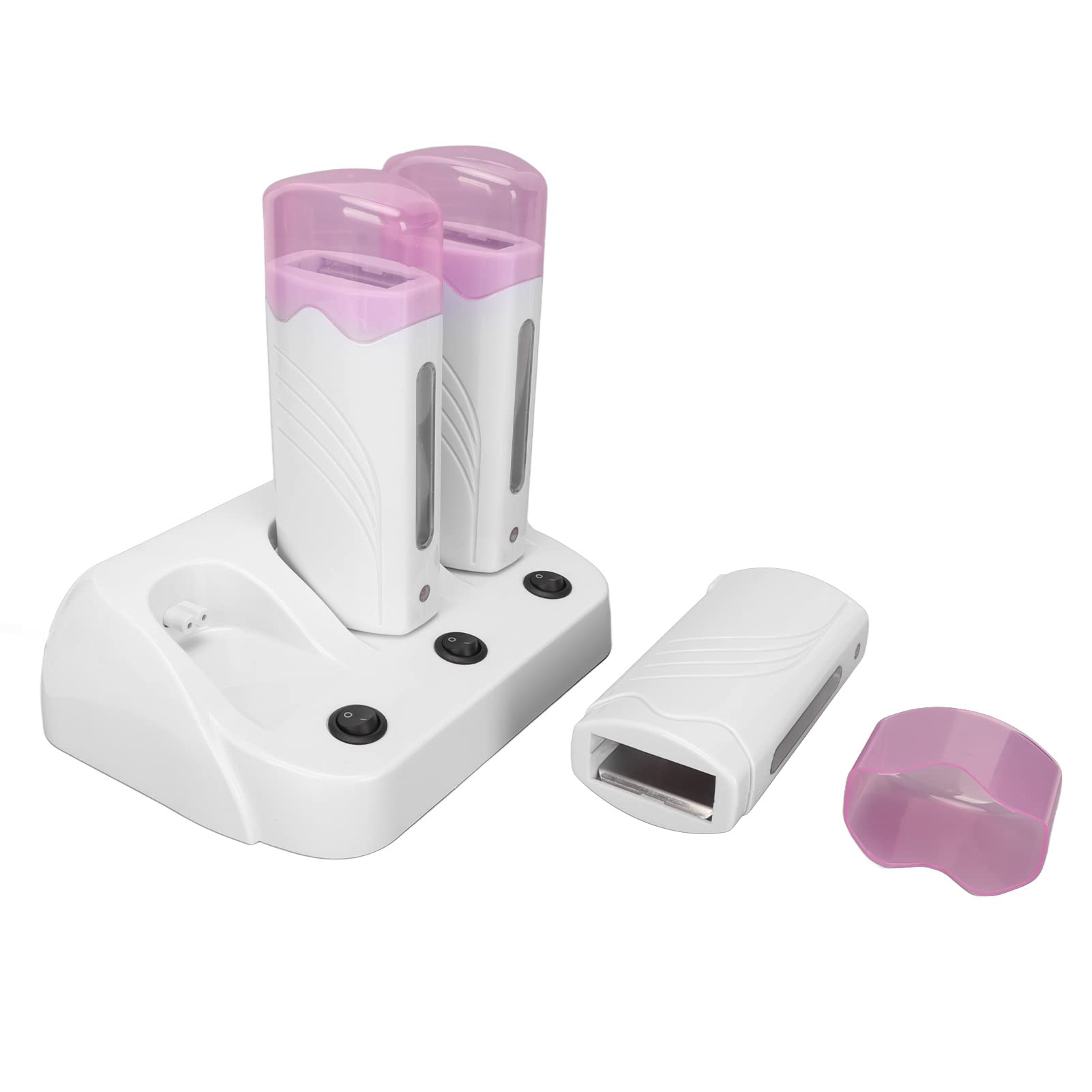 Set di Macchine per Epilatore 3 Pezzi, Scaldacera Portatile con Base Riscaldante, Kit Macchina per Epilatore per Cera per Depilazione Elettrica per Viaggi a Casa