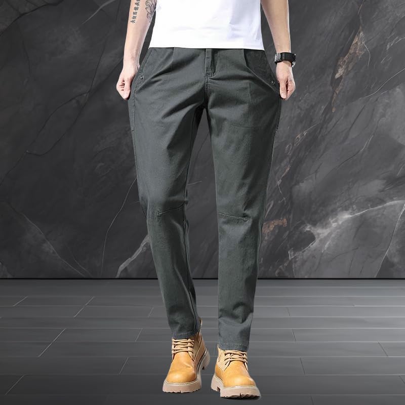 USTZFTBCL Pantaloni cargo lunghi da uomo primaverili leggeri larghi gamba dritta versatili primavera estate