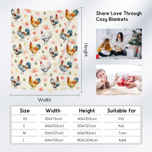 Chicken Blanket, Cute Soft Throw Gifts for Kids, Cozy Flannel Throw Blankets for Couch Sofa, 30"x40"