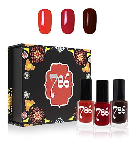 786 Cosmetics Red Nail Polish Set - 3 Full Size (12 mL) Nail Polishes, Red Orange Nail Polish, Red Nail Polish, Deep Maroon Nail Polish, Nail Polish Gift Set
