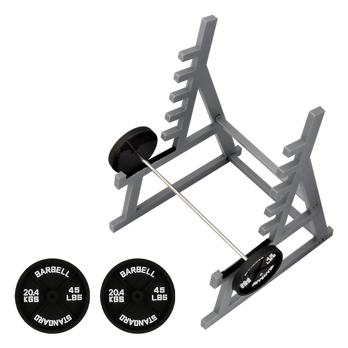 ThyontaSquat Rack Pen Organiser Mini Barbell Rack Gym Theme Pen Holder Home Office Desk Set Decoration Gift for Fitness Enthusiasts (Silver)