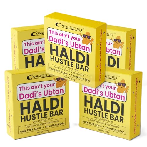 Image of Haldi Hustle Bar with 2% Kojic Acid, Cold Processed Handmade Soap, 100g (5)