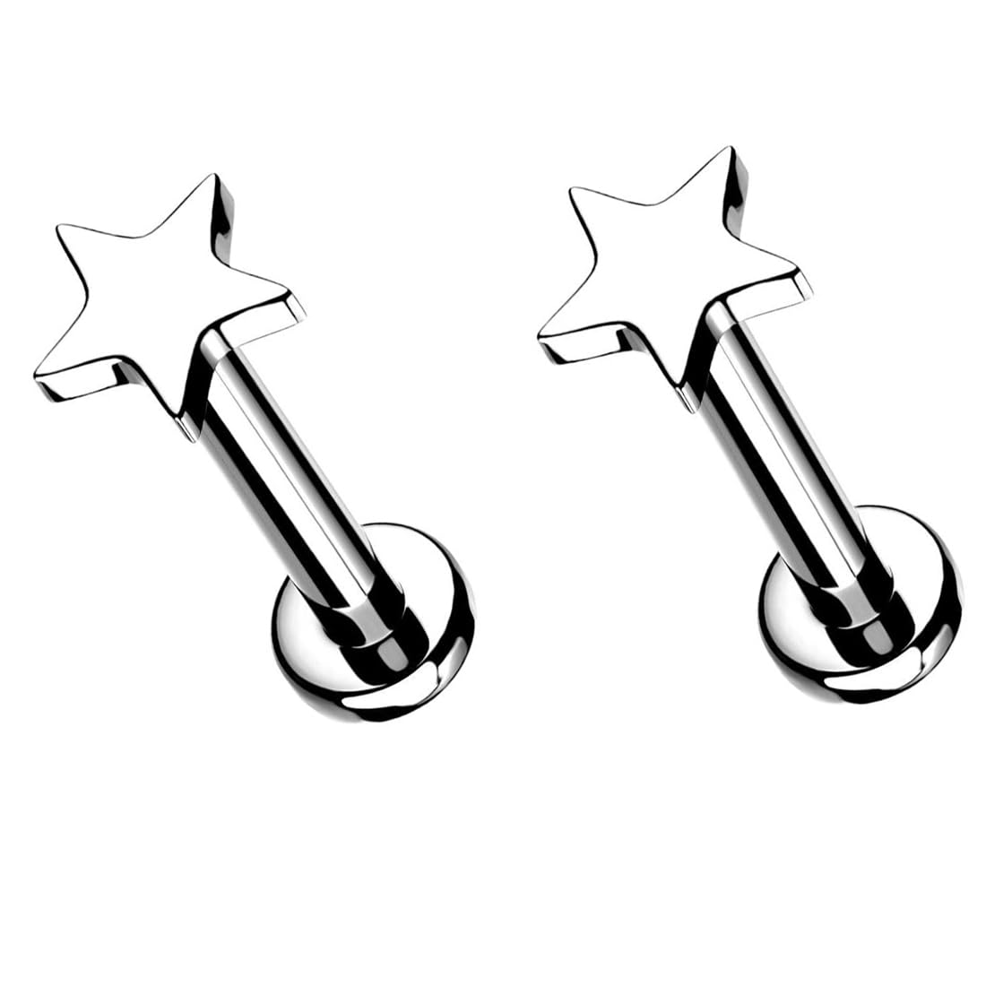 GADGETSDEN Internally Threaded 316L SS Labret Monroe Lip Ring Tragus Helix Silver Color Star Cut Earring Stud 16G (B0CXSG5RVC) Amazon Price History, Amazon Price Tracker