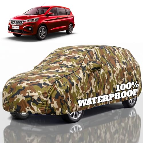 Image of Premium Polyester Car Cover Ertiga All-Weather Protection from Rain, Dust & Sun | UV Resistant Fabric | Full Body Secure Fit for Outdoor & Indoor Parking Jungle
