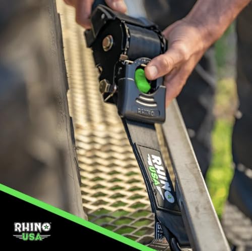 image for Rhino USA Retractable Ratchet Straps (2Pack) 2 Inch x 10 Feet (3,033lb