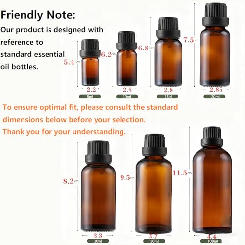 Image of VolksRose Wooden Essential Oil Organizer 9 Holder Storage Rack with Stickers for 5100ml Bottles - Elegant Travel & Display Stand for Essential Oils, Nail Polish, Perfume - Compact Shelf for Tabletop