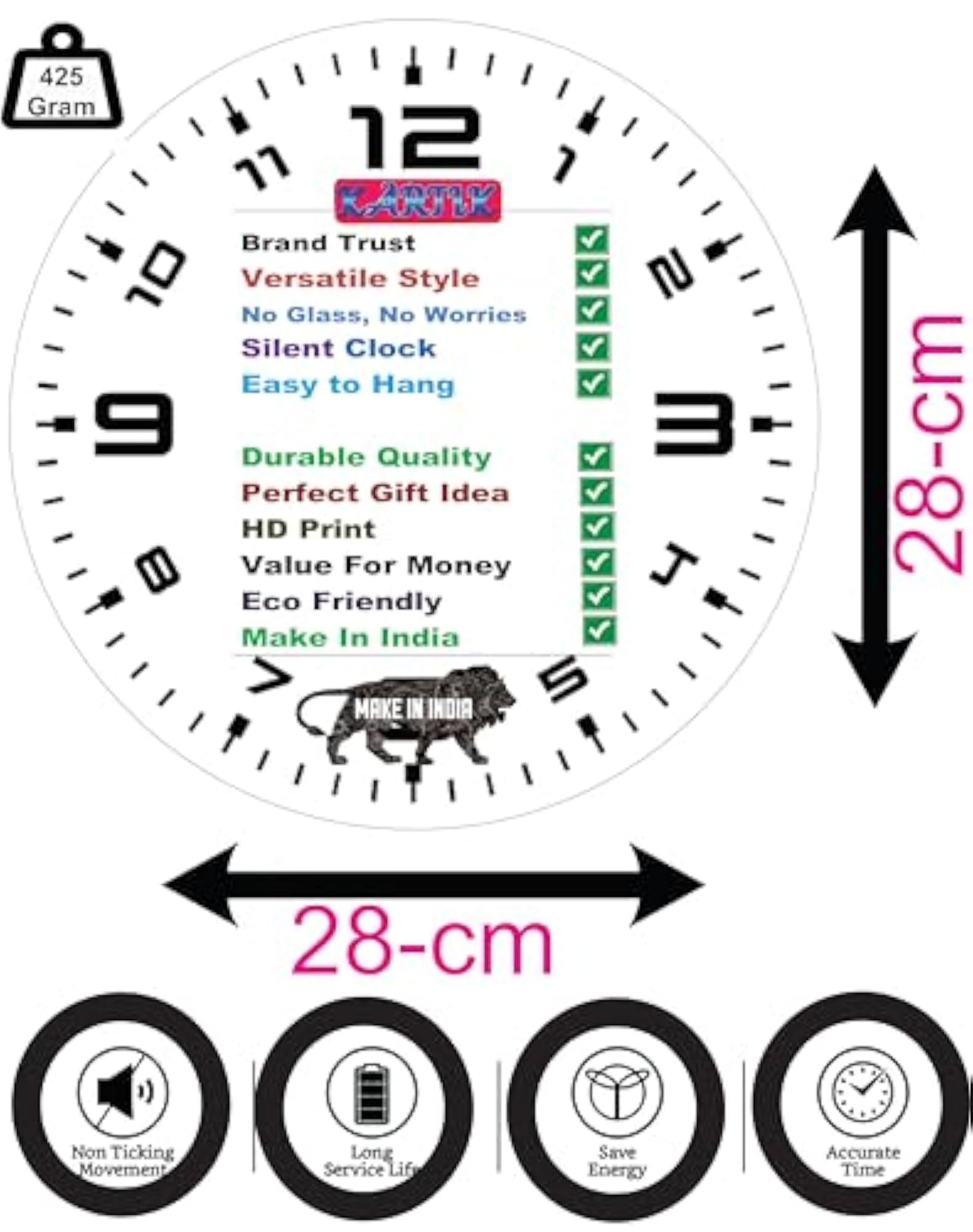 Round Wall Clock Featuring Lord Shiva Devotional Design