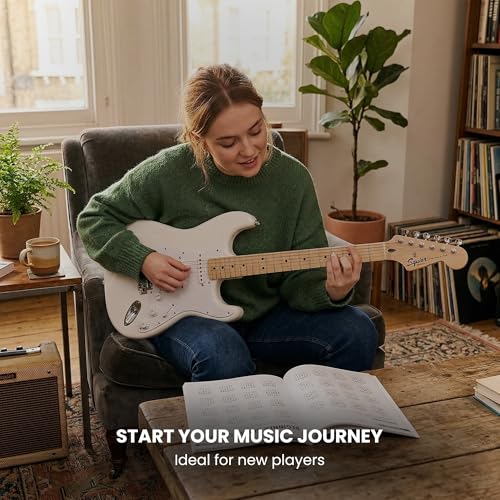 Image of Fender Squier Sonic Stratocaster HT - Arctic White Bundle with Frontman 10G Amp, Instrument Cable, Tuner, Strap, Picks, and Austin Bazaar Instructional DVD