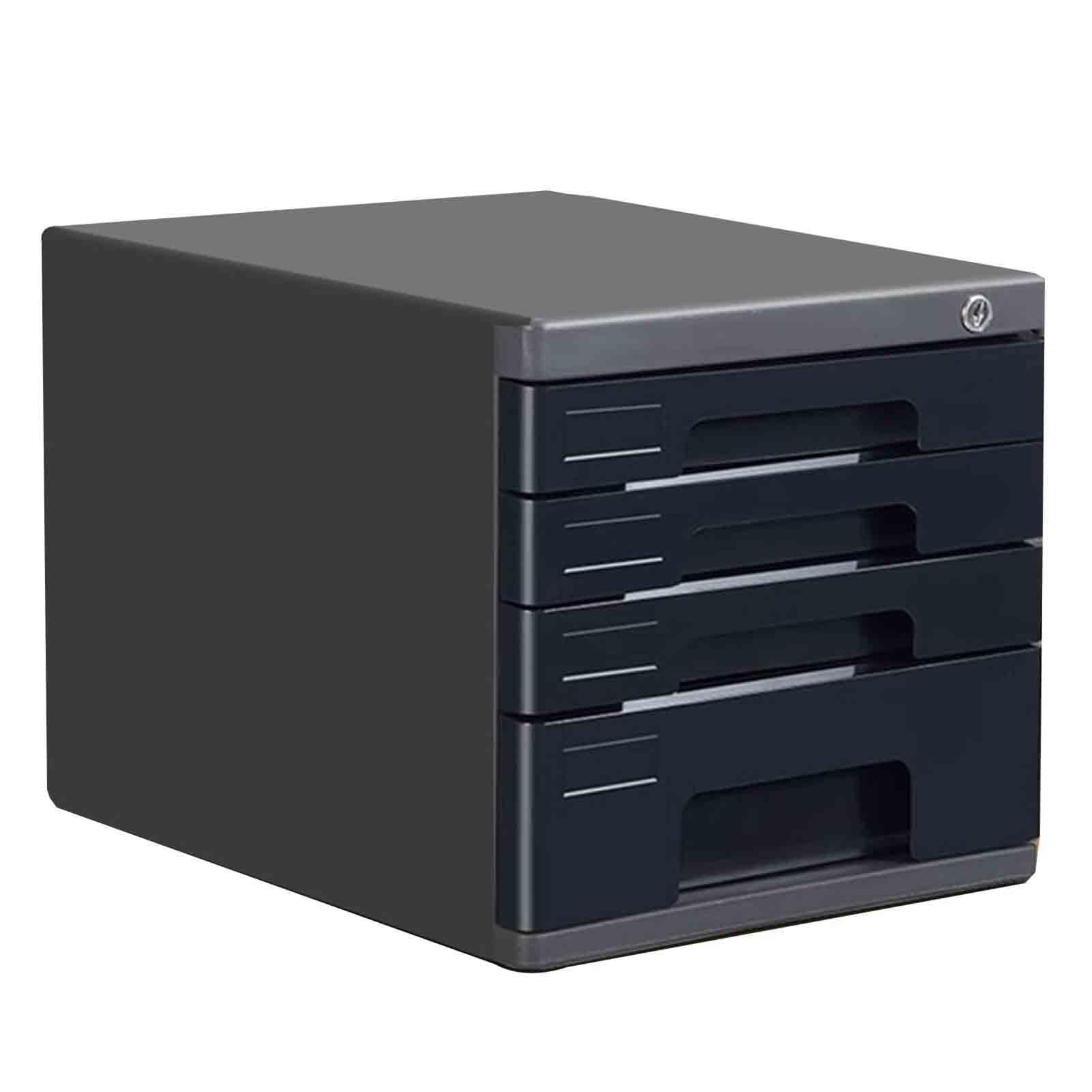 Organizador Escritorio Archivador De Escritorio Con Cerradura, Caja De Almacenamiento De Cajones A4 De Varias Capas, Organizador De Oficina Para Información, Para Guardar Papeles Y Artículos(Black)