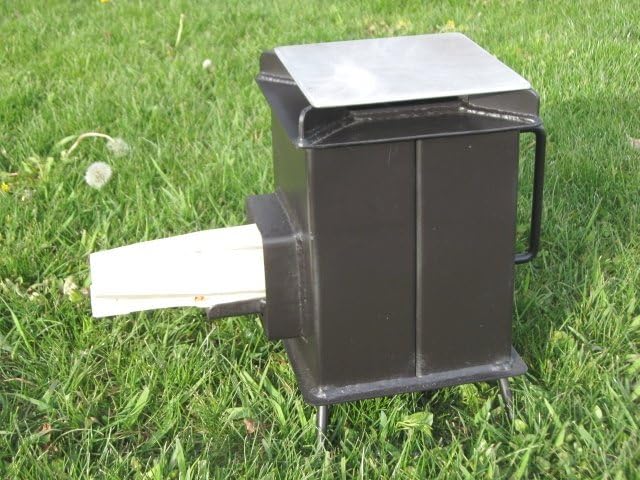 Image of Wood Fired Rocket Stove Smokeless for Home & Large Family | Lakdi Ka Mitti Ka Chulha Angeethi Sidgi | Outdoor Cooking Picnic Camping Hiking Barbeque BBQ | Heavy Duty Metal