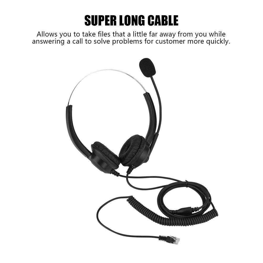 Auricolare telefonica H300D,Cuffie con Filo da Call-Center, Cuffie Telefono Fisso Mono con Microfono a Cancellazione del Rumore, Adatto per assicurazioni, banche, ospedali, aziende