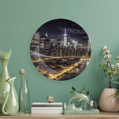 Plato decorativo de porcelana Bone China estilo New York Night 6 pulg miniatura 5