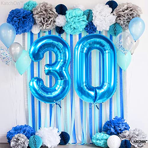 Image of KatchOn Blue 0 Number Balloons 40 Inch
