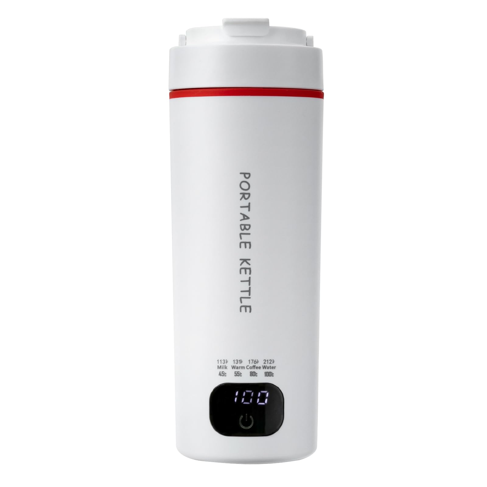 Hervidor eléctrico pequeño, 450 ml de acero inoxidable, hervidor de agua portátil, 6-7 min, hervidor de agua de viaje con función de aislamiento (blanco)