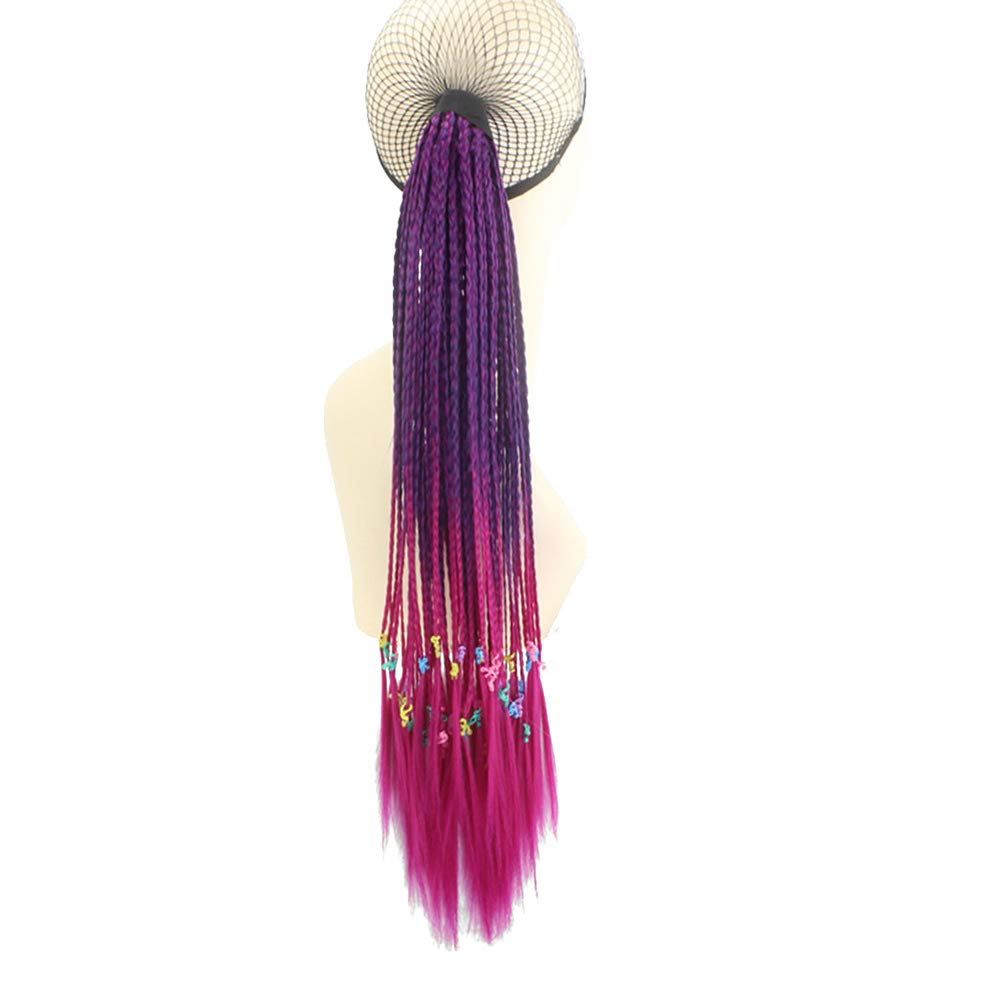 Ponytail Dreadlocks Extensions Synthetic Long Braiding Ombre Dreadlock Reggae Hippie Bun Tie Up Green/Light Green