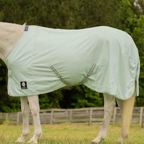 Image of Equinavia Gard Horse Fly Sheet Nylon Mesh Equine Fly Sheet for Horses, Pony | Turnout Horse Fly Sheets, Breathable Pony & Horse Sheet, Lightweight, Against Pests, Sun UV Protection, Misty Jade, 69 in