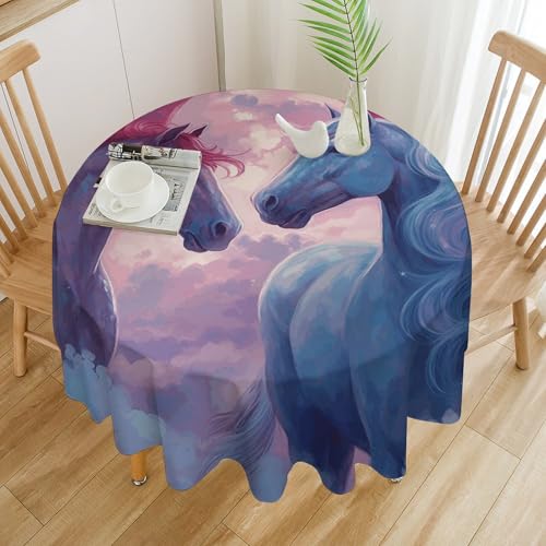 Nappe ronde cheval anti-tache et infroissable pour simplifier vos repas de fête