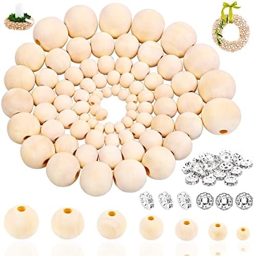 300 Holzperlen Set Zum Basteln - 12mm Naturkugeln Für Schmuck & Makramee