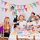KATLINNA 5 Stück Wimpelkette Outdoor, 20M Mehrfarbig Girlande Geburtstag, Wimpelkette Outdoor Wetterfest mit Kordelzugbeutel für Geburtstag Party Einschulung Karneval Hochzeit Dekoration(60 Flaggen)