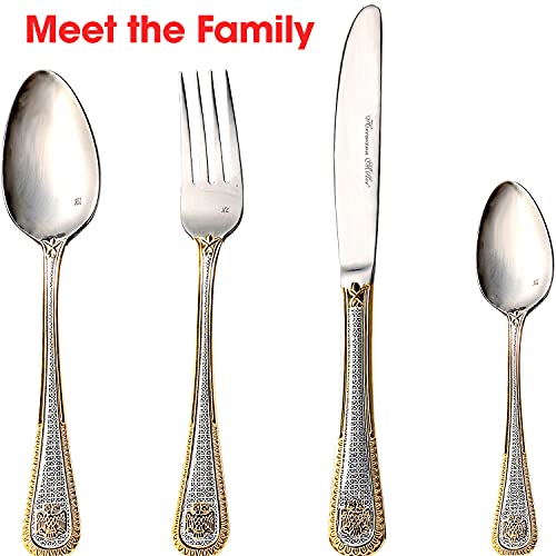 Royal-Family-Collection-72-Piece-Fine-Flatware-Silverware-Set-with-Gift-Carrying-Case-Elegant-Design-Serves-Parties-12-people-Perfect-Housewarming-Graduation-for-Loved-Ones-Gold