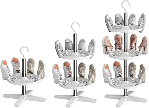 Zapatero giratorio de 360 grados, organizador de zapatos redondo giratorio estructuralmente estable y fácil de montar, adecuado para dormitorio,