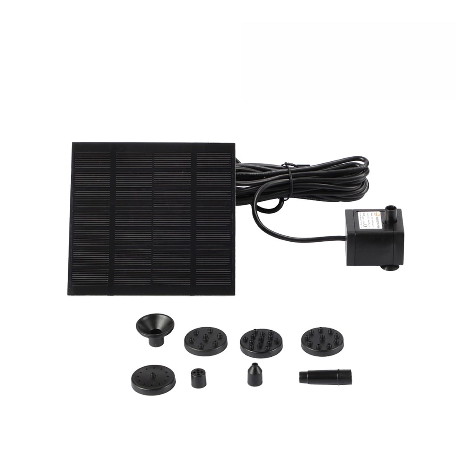 5-1W DIY Solar Water Pump Kit with 9-6 Nozzles Solar Bird Bath Fountains for Outdoor Garden Swimming Pool Solar Powered Fountain(1.5W 7V)