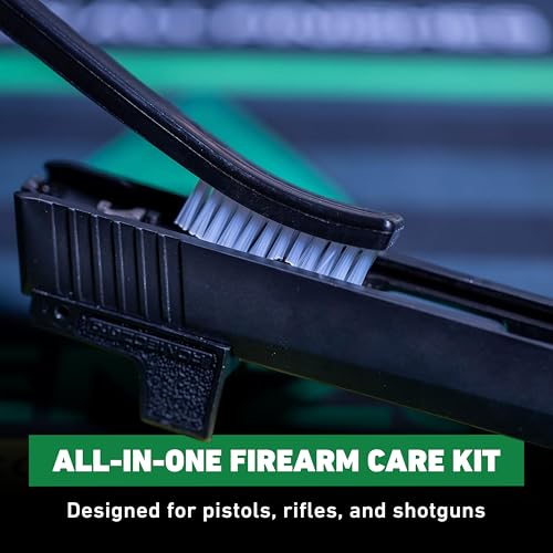 Image of All-in-One Firearm Cleaning & Maintenance Kit - 2 CLP Bottles, Pre-Saturated Wipes, Nylon Brush & Microfiber Cloth - Safe on All Finishes - USA Made, Veteran & Law Enforcement Owned