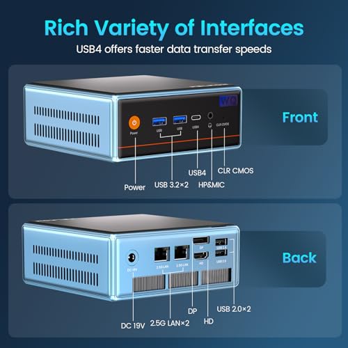 Image of PELADN Mini PC, Core Ultra 5 125H (Up to 4.5GHz, 14C /18T) Desktop Computer M.2 PCIe 4.0 512GB SSD 32GB Dual DDR5 5600MHz Dual LAN 2.5G WiFi6 /Bluetooth3.2 /Type-C USB4.0 for Home Office