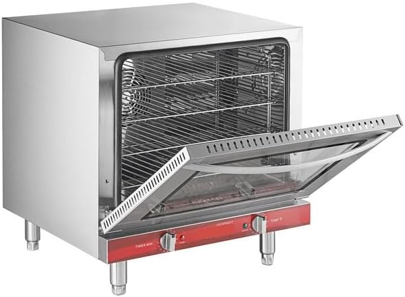 Miniatura 2 de Horno de convección de encimera comercial de tamaño medio, 2.3 pies cúbicos, eléctrico, capacidad de 4 estantes, acero inoxidable, 208240V,