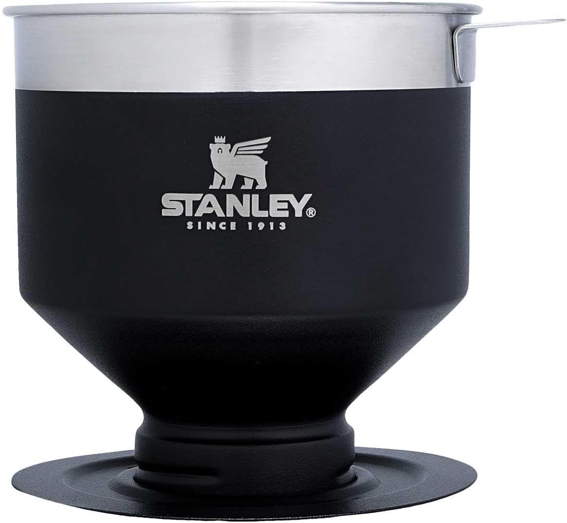 Stanley 1913 Perfect Brew Pour Over Filtro Cafe - Matte Black | 1 a 6 Tazas - Filtro de Café Reutilizable - Mini Cafetera Portátil - Sin BPA - Cafetera de Goteo de Acero Inoxidable