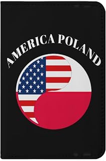 America Balance Poland Polish Flag Passport Holder Covers Women Men Fashion PU Leather Case Protector Cover with Card Slots for Travel