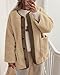 PRETTYGARDEN Women's 2025 Winter Coats Long Sleeve Button up Fuzzy Sherpa Fleece Jackets Outerwear Fall Fashion Clothes (Khaki,Medium)