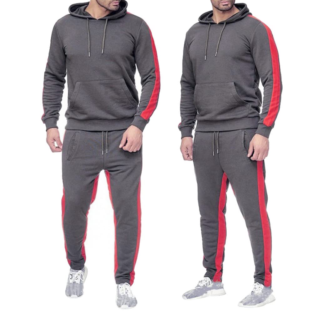 amropi Survêtement Homme Sweat à Capuche et Pantalon Ensemble Jogging de Sport 2 Pièces