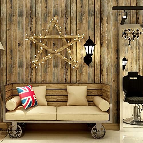 JOLIHOME Wood Panel Effect Wallpaper Gold-Brown Self Adhesive Wall Sticker 44.5x500cm Sticky Back Plastic Vinyl Film Peel and Stick Contact Paper for Countertop Kitchen Cupboards Waterproof