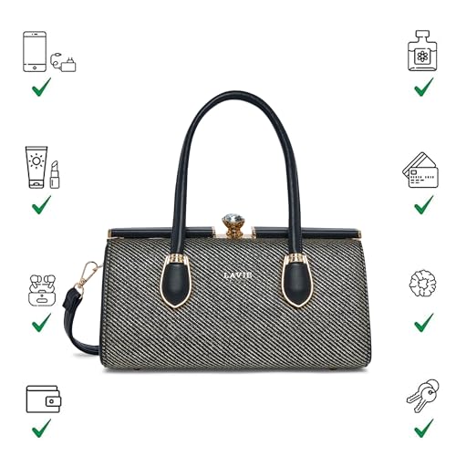 Image of Lavie Luxe Women's Glam Dazzle Satchel Bag | Satchel Handbag for Work | Ladies Purse | Stylish Shoulder Bag | Gift for Women