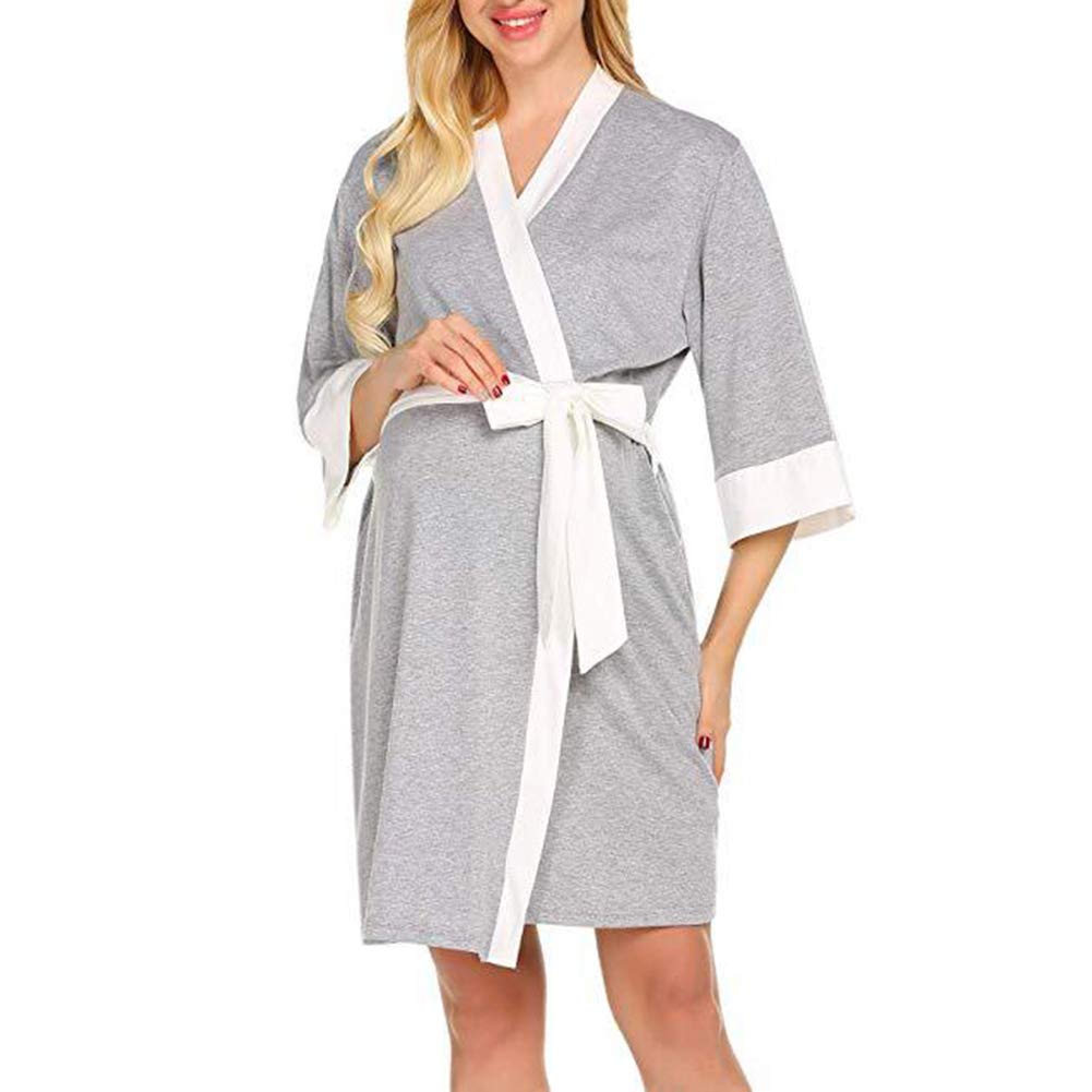 Bata de lactancia 3 en 1 para el parto, camisón de lactancia para hospital, albornoces de lactancia