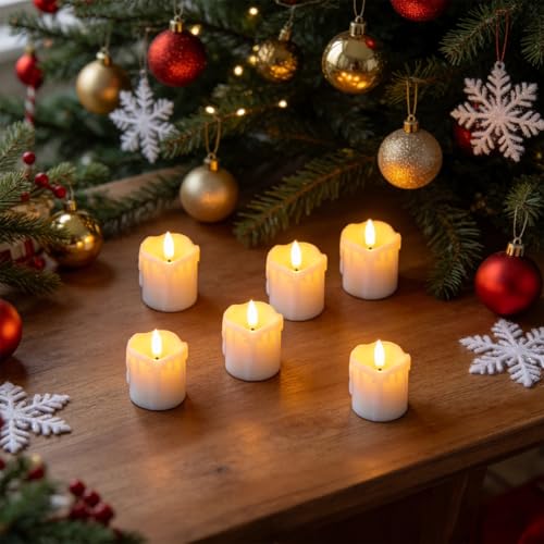 Image of White Flameless Votive Candles Battery Operated with Remote Timer