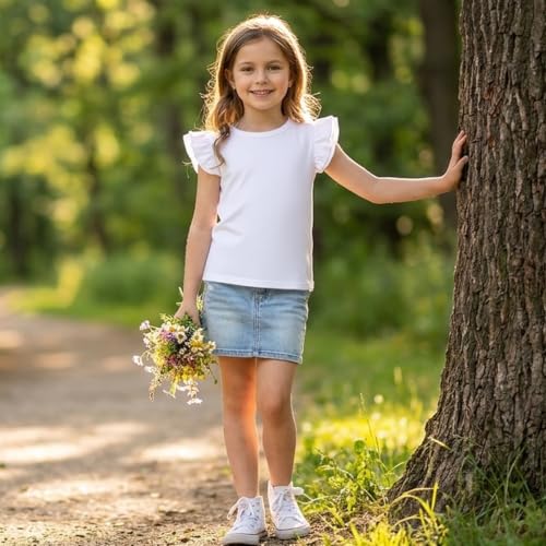 Image of Magic Park 1-14Y Toddler Girl Cotton T Shirt Kids Ruffle Tee Top